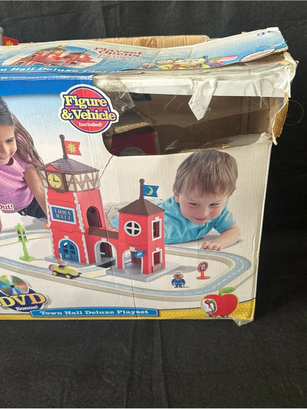 Richard Scarry's Busytown Deluxe Play Set Town Hall w/ Track Figures & Org Box